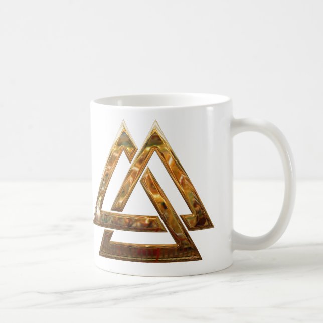 Valknut - gold coffee mug (Right)