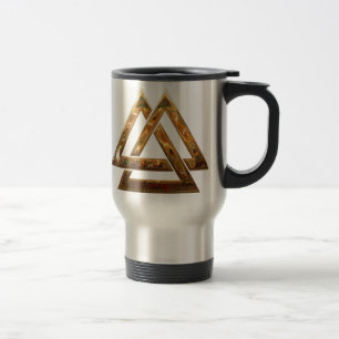 Valknut - gold travel mug