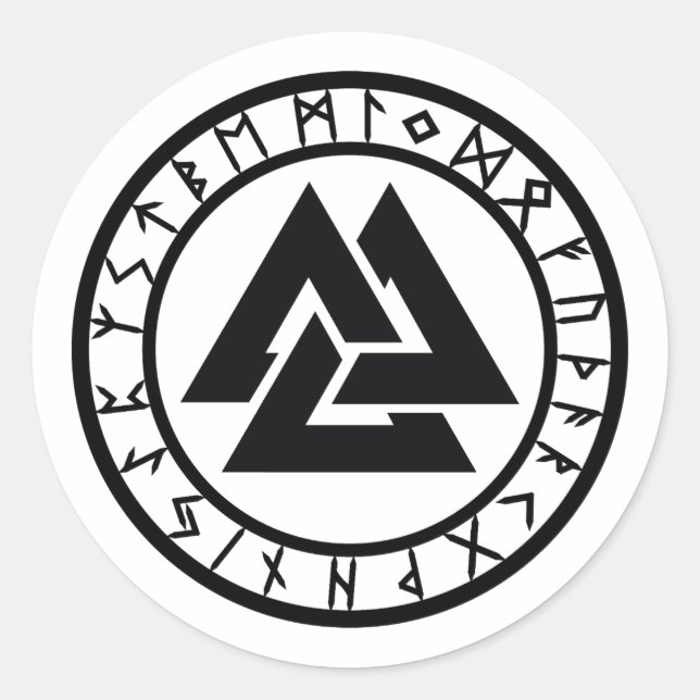 Valknut - Rune Circle Classic Round Sticker (Front)