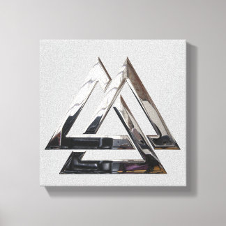 Valknut - silver canvas print