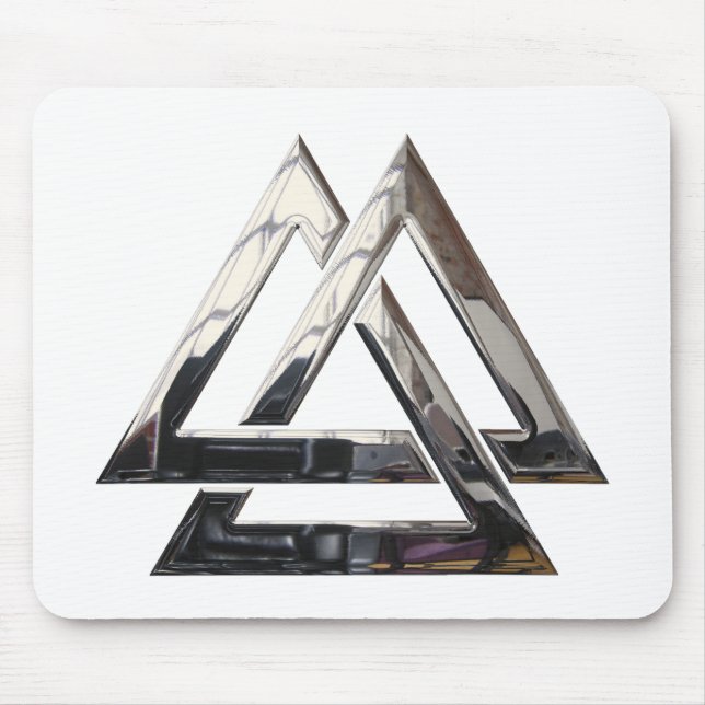 Valknut - Silver Mouse Mat (Front)