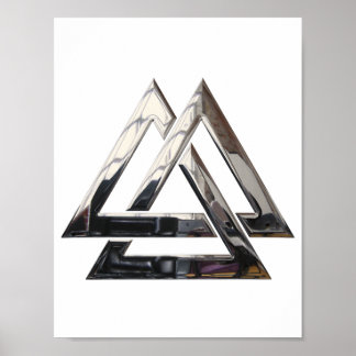 Valknut - silver poster