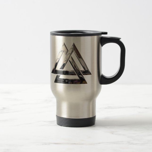 Valknut - silver travel mug (Right)