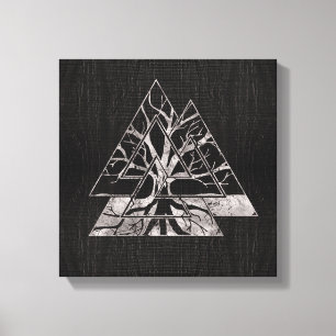 Valknut Symbol and Tree of life  -Yggdrasil Canvas Print