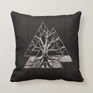 Valknut Symbol and Tree of life  -Yggdrasil Cushion