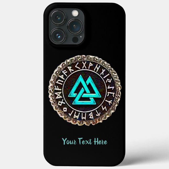Valknut (Winding) Carved Wood iPhone Case (Back)