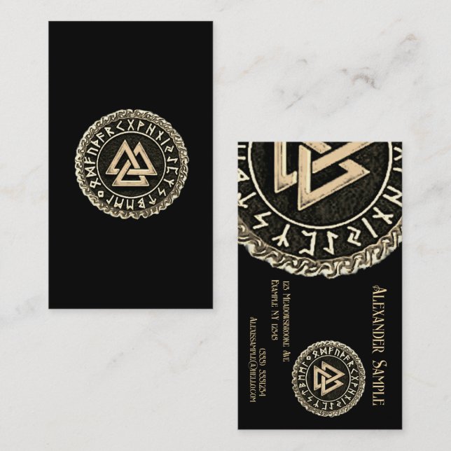 Valknut (WindingGOLD) Business Card (Front/Back)