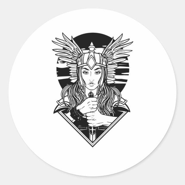 VALKYRIE CLASSIC ROUND STICKER (Front)