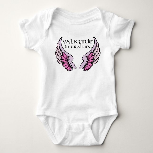 Valkyrie in Training pink Baby Bodysuit (Front)