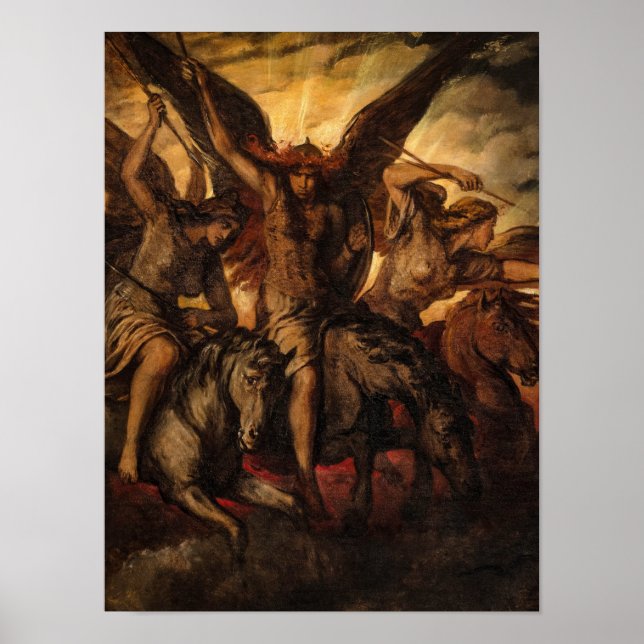 Valkyries, 1871 by Elisabeth Jerichau-Baumann Poster (Front)