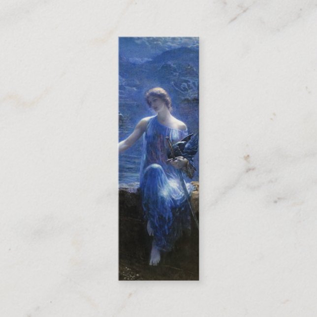 Valkyrie's Vigil Bookmark by Edward Robert Hughes Mini Business Card (Front)