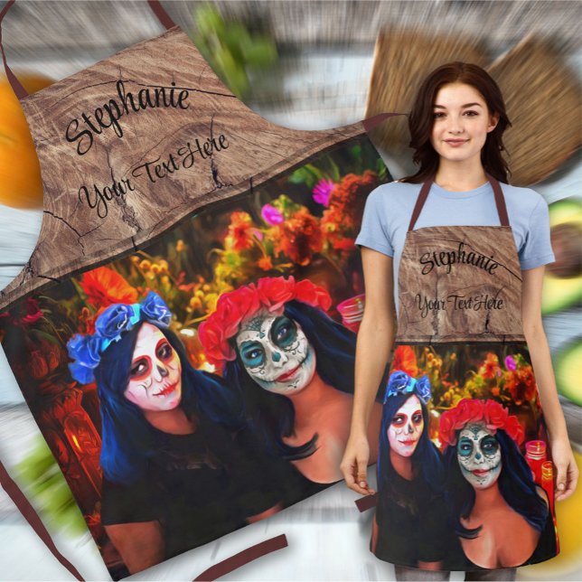 Vallarta Catrinas with Flowers & Candles 1718 Apron (Creator Uploaded)