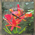 Vallarta Flaming Beauty 1583 Square Wall Clock<br><div class="desc">Painting "Vallarta Flaming Beauty 1583" Collection I think it's got like it is complicated Personalise on the product page or click the "Customise" button for more design options. Personalise on the product page or click the customise button for more design options. Design created from my painting "Vallarta Flaming Beauty 1583"...</div>
