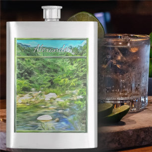 Vallarta River South 0366 Hip Flask