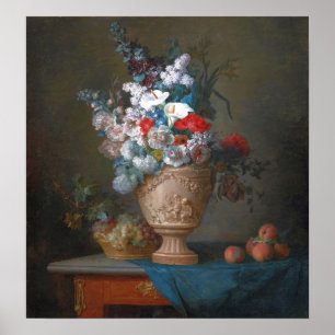 Vallayer-Coster - Flowers In Vase With Peaches Poster