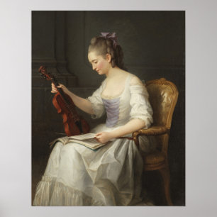 Vallayer-Coster - Portrait Of A Violinist Poster