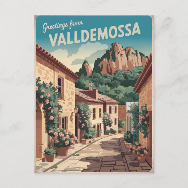 Valldemossa Mallorca Vintage Postcard (Front)