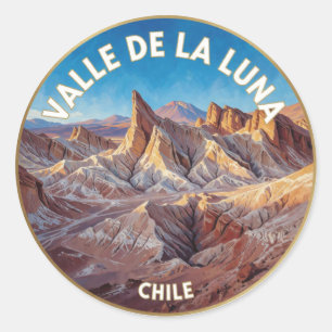 Valle De La Luna Chile Lunar Desert Landscape Classic Round Sticker