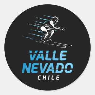 Valle Nevado Chile Ski Resort Retro Skiing  Classic Round Sticker