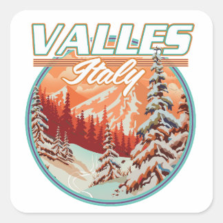 Valles Italy Travel logo Square Sticker