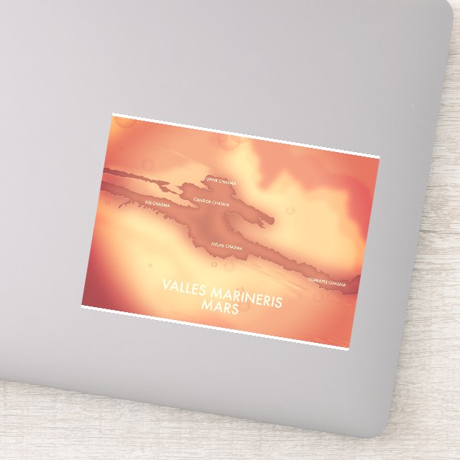 Valles marineris Mars map (Detail)