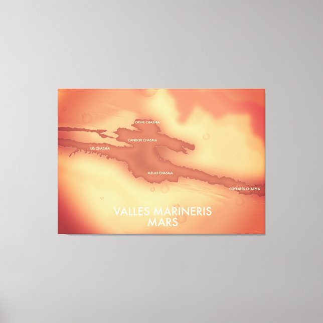 Valles marineris Mars map Canvas Print (Front)