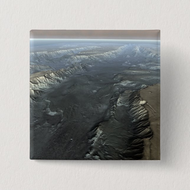 Valles Marineris, the Grand Canyon of Mars 15 Cm Square Badge (Front)