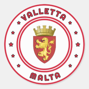 Valletta Coat of Arms, Malta Classic Round Sticker