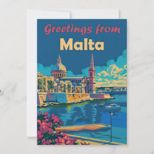 Valletta In Malta Flat Holiday Card