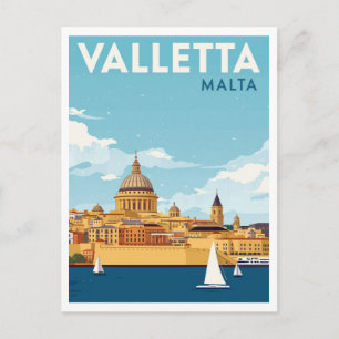 Valletta Malta Cityscape Travel Postcard