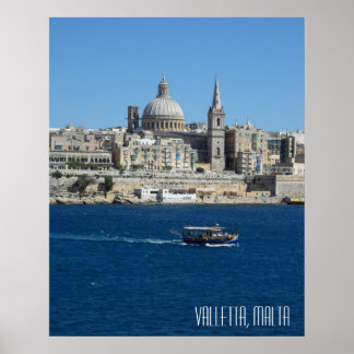 Valletta Malta Landscape Vacation Souvenir Poster