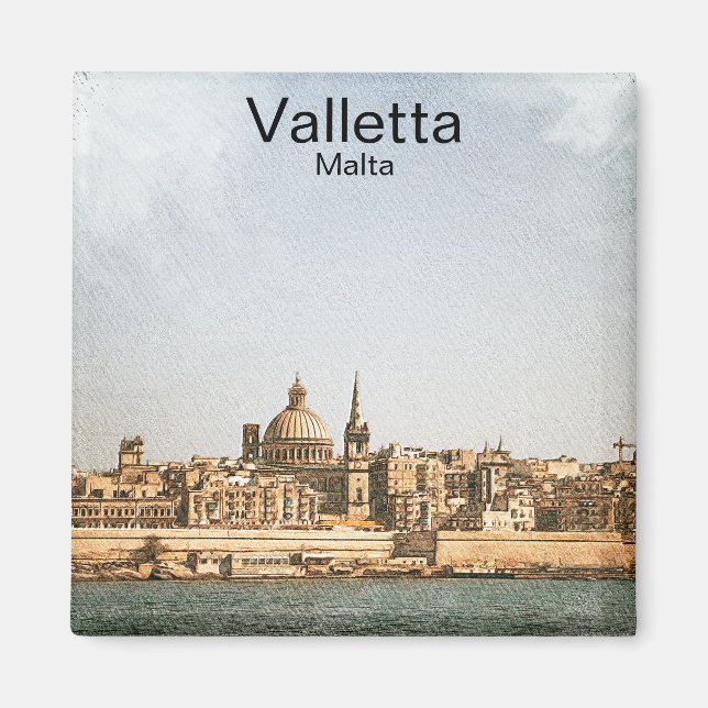 Valletta Malta Mediterranean Magnet (Front)