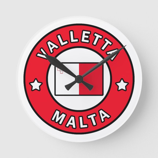 Valletta Malta Round Clock (Front)