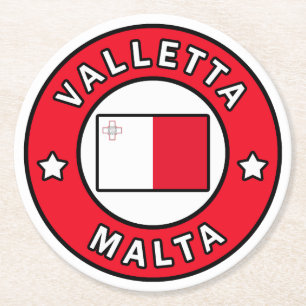 Valletta Malta Round Paper Coaster