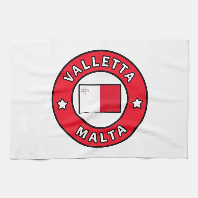 Valletta Malta Tea Towel (Horizontal)