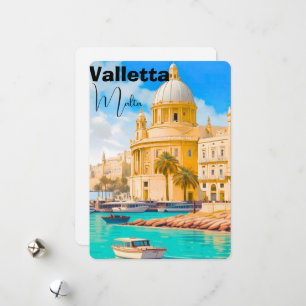 Valletta Malta Travel Postcard, Valletta Travel Po Holiday Card
