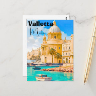Valletta Malta Travel Postcard, Valletta Travel Po Postcard