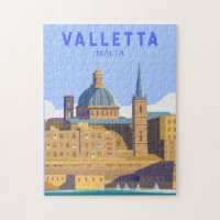 Valletta Malta Travel Vintage Art
