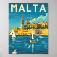 Valletta Malta Vintage Famous Travel Place