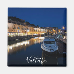 Valletta waterfront district with small harbor mag magnet