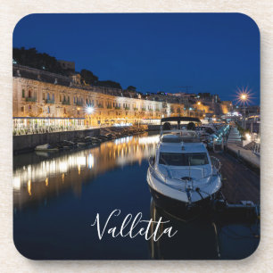 Valletta waterfront district with small harbour coaster