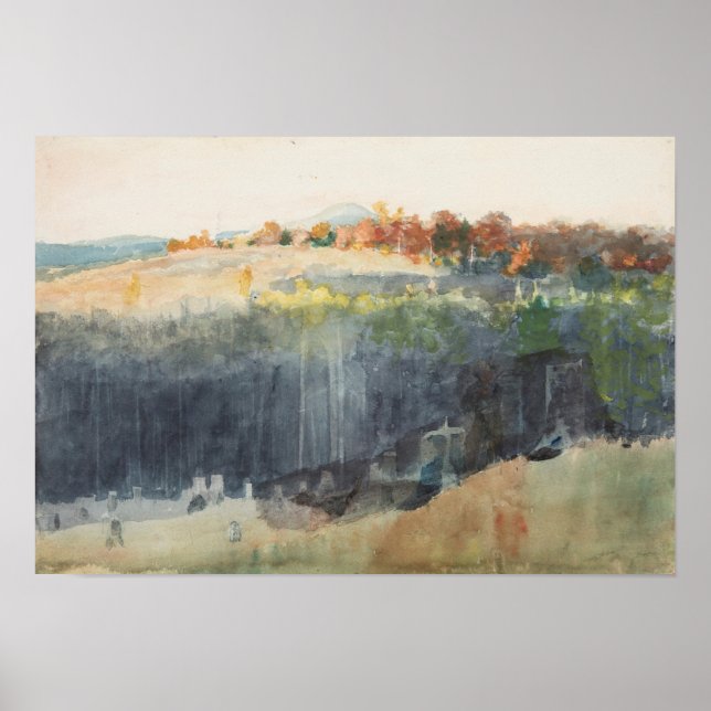 Valley and Hillside Winslow Homer Watercolor Fall Poster (Front)