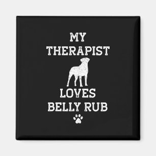 Valley Bulldog My Therapist Loves Belly Rub Magnet