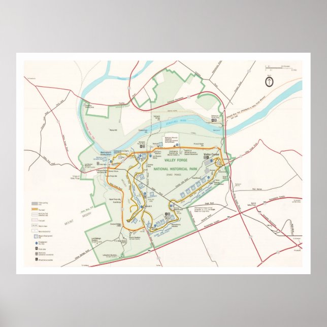 Valley Forge National Historical Park Map (2000)  Poster (Front)
