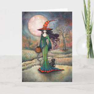 Valley Moon Halloween Witch Art Molly Harrison Card