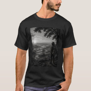 Valley of Dawn Black & White Wanderer Guitar Natur T-Shirt