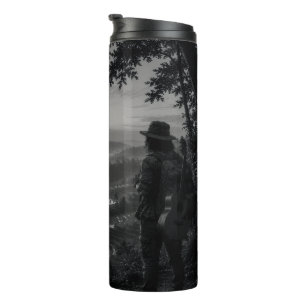 Valley of Dawn Black & White Wanderer Travel Mug