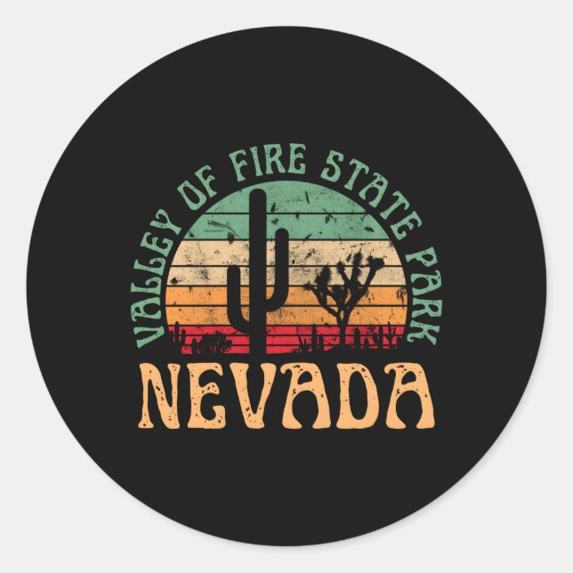 Valley Of Fire State Park Nevada Desert Hiking Classic Round Sticker (Front)