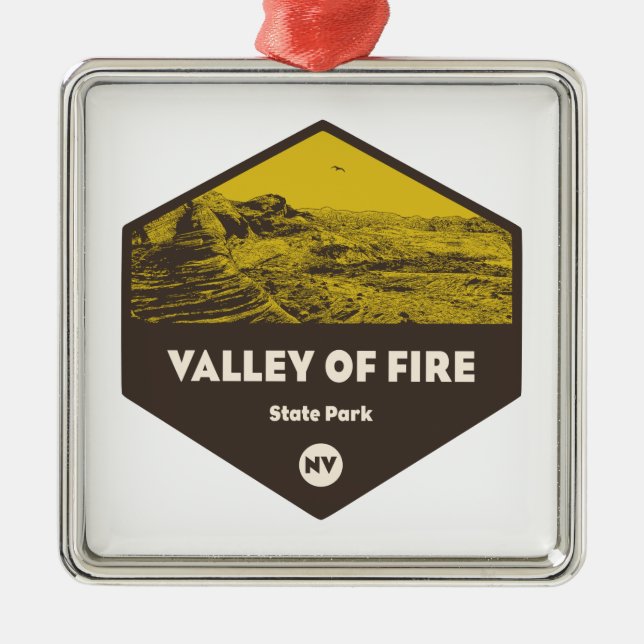 Valley of Fire State Park Nevada Metal Tree Decoration (Front)