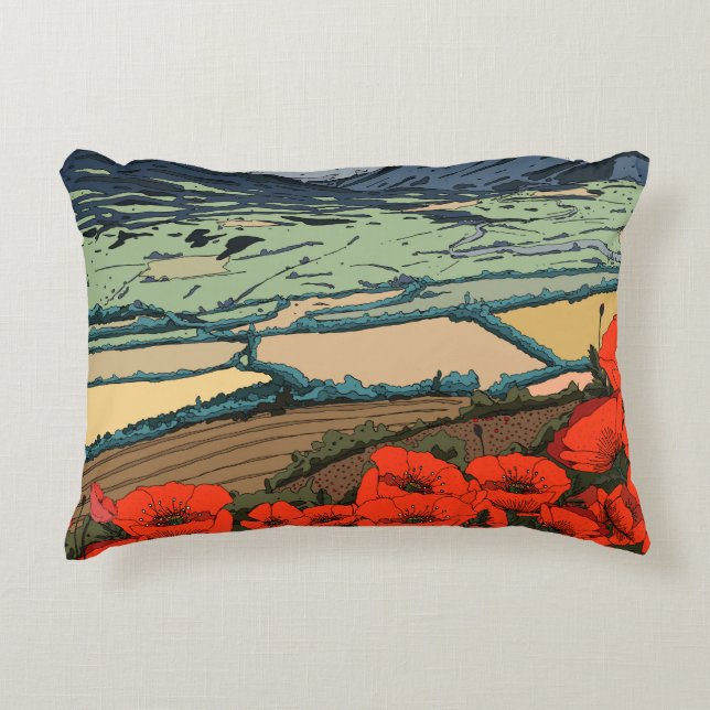 Valley of Poppies Decorative Cushion (Front)